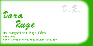 dora ruge business card
